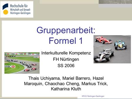 Gruppenarbeit: Formel 1