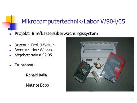 Mikrocomputertechnik-Labor WS04/05