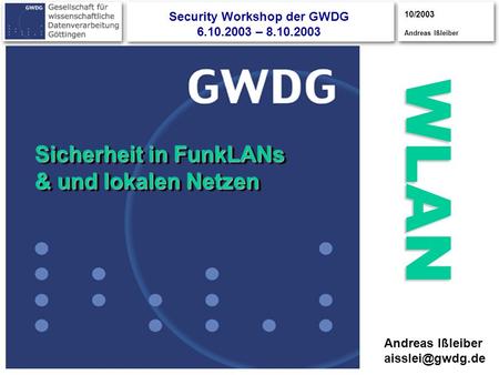 Security Workshop der GWDG