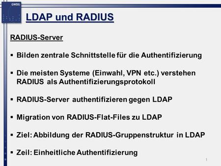 LDAP und RADIUS RADIUS-Server