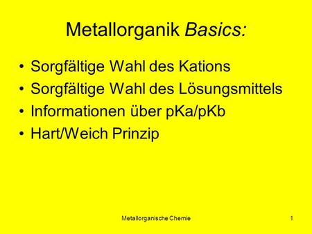Metallorganik Basics: