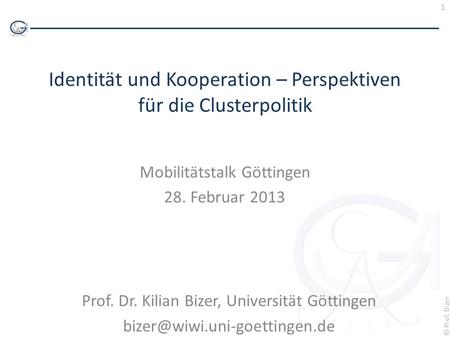 Identität und Kooperation – Perspektiven für die Clusterpolitik