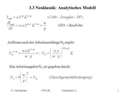 3.3 Neoklassik: Analytisches Modell