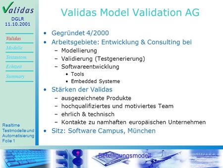 Validas Model Validation AG