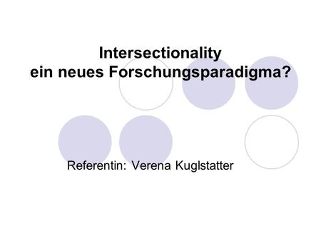 Intersectionality ein neues Forschungsparadigma?
