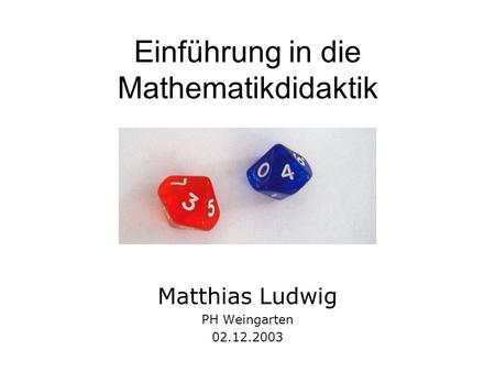 Einführung in die Mathematikdidaktik