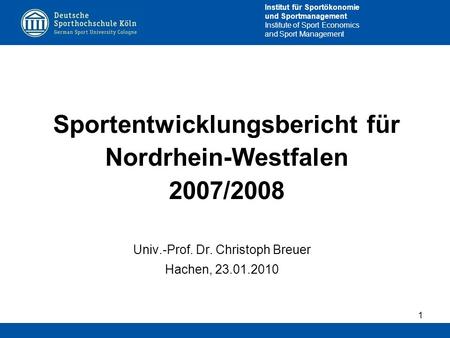 Sportentwicklungsbericht für Nordrhein-Westfalen 2007/2008