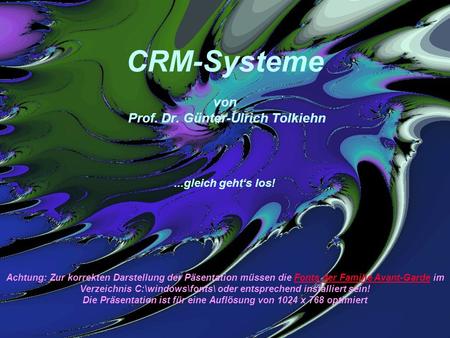 CRM-Systeme von Prof. Dr