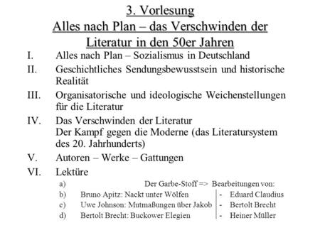 Alles nach Plan – Sozialismus in Deutschland