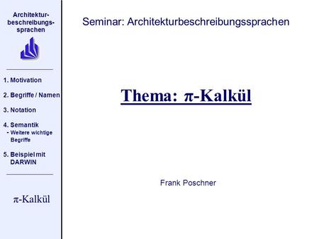 Seminar: Architekturbeschreibungssprachen