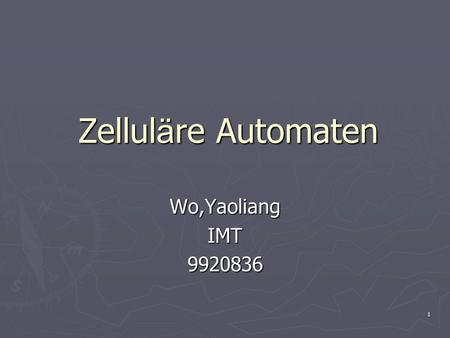 Zelluläre Automaten Wo,Yaoliang IMT 9920836.