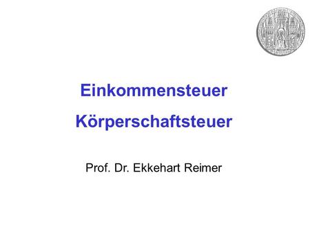 Prof. Dr. Ekkehart Reimer