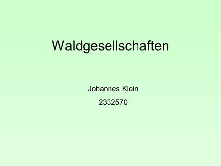 Waldgesellschaften Johannes Klein 2332570.