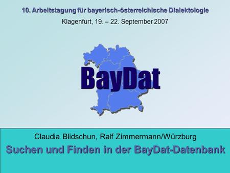 Suchen und Finden in der BayDat-Datenbank