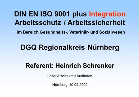 Referent: Heinrich Schrenker
