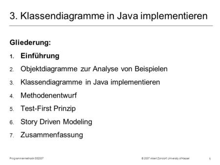 3. Klassendiagramme in Java implementieren