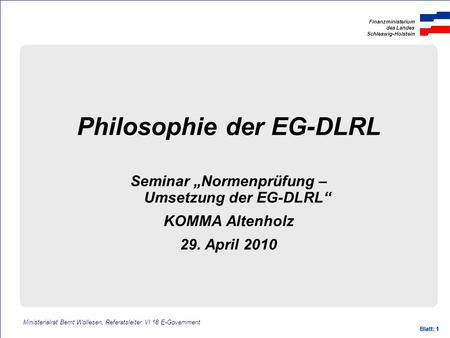 Philosophie der EG-DLRL