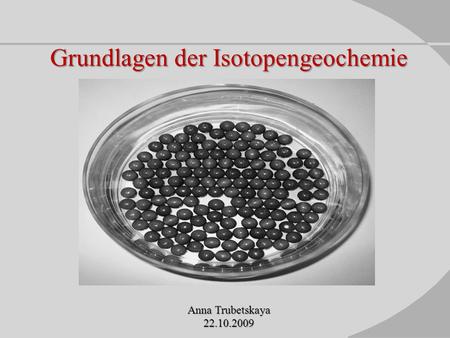 Grundlagen der Isotopengeochemie