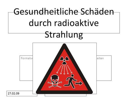 Gesundheitliche Schäden durch radioaktive Strahlung