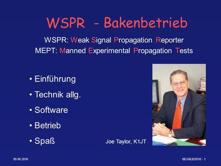 WSPR - Bakenbetrieb Einführung Technik allg. Software Betrieb Spaß