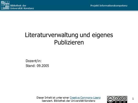 Literaturverwaltung und eigenes Publizieren