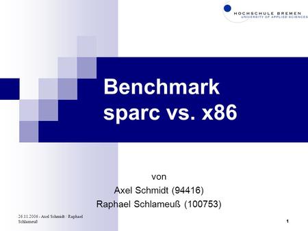 Benchmark sparc vs. x86 von Axel Schmidt (94416)