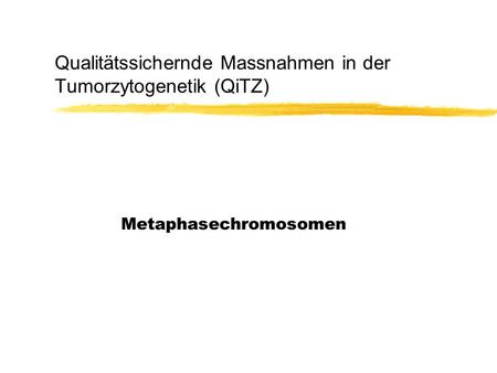 Qualitätssichernde Massnahmen in der Tumorzytogenetik (QiTZ)