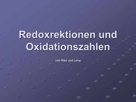 Redoxrektionen und Oxidationszahlen