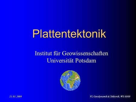 Institut für Geowissenschaften Universität Potsdam