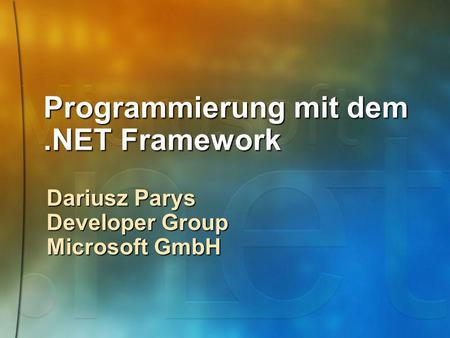 Programmierung mit dem .NET Framework