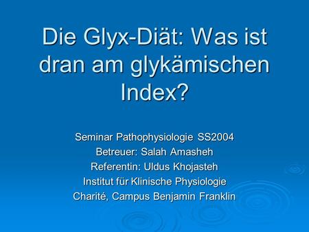 Die Glyx-Diät: Was ist dran am glykämischen Index?