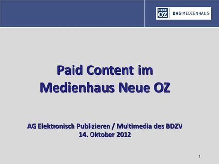 AG Elektronisch Publizieren / Multimedia des BDZV