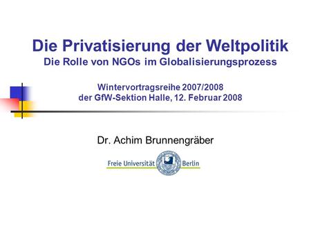 Dr. Achim Brunnengräber