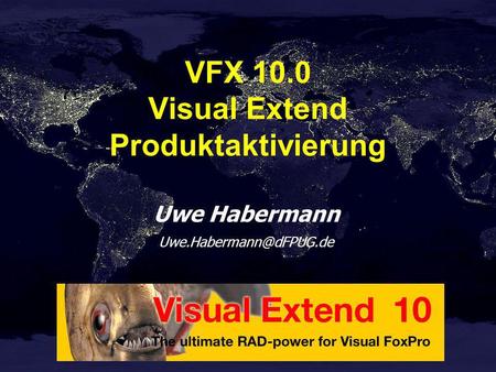Uwe Habermann VFX 10.0 Visual Extend Produktaktivierung.
