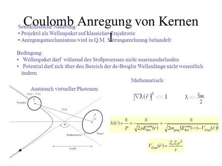 Coulomb Anregung von Kernen 1