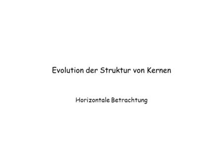 Evolution der Struktur von Kernen Horizontale Betrachtung.