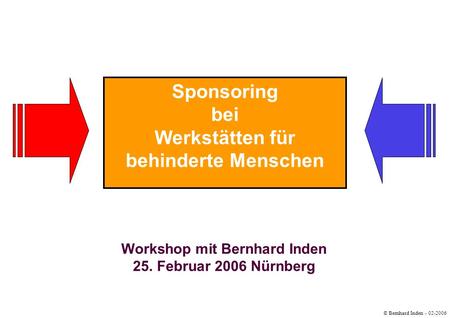 Werkstätten für behinderte Menschen Workshop mit Bernhard Inden