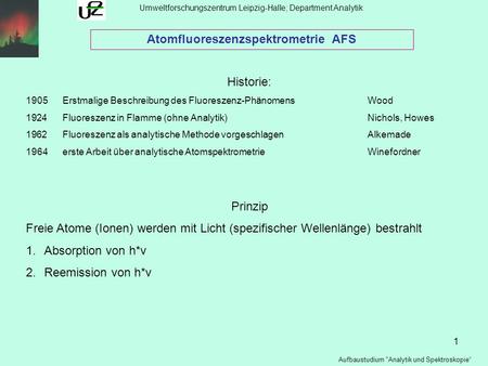Atomfluoreszenzspektrometrie AFS