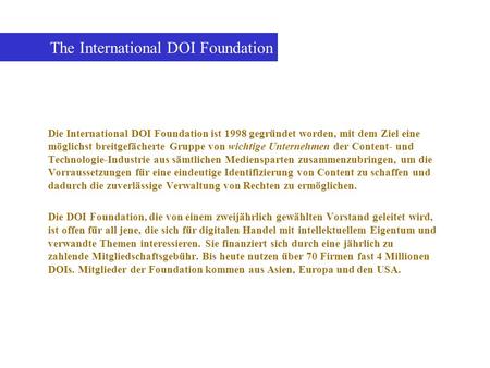 The International DOI Foundation
