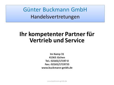 Günter Buckmann GmbH Handelsvertretungen