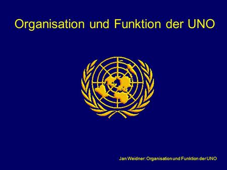 Organisation und Funktion der UNO