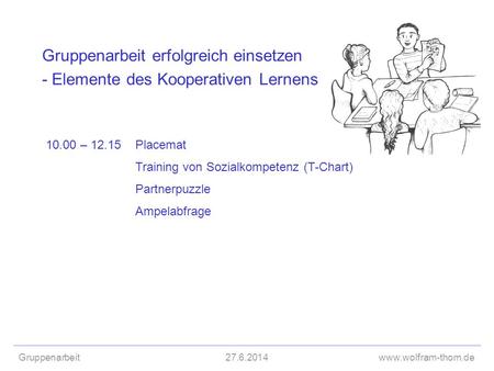 10.00 – 12.15 Placemat Training von Sozialkompetenz (T-Chart)