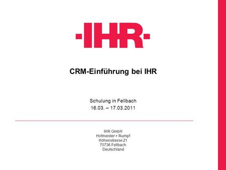 CRM-Einführung bei IHR