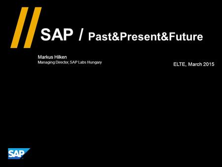 SAP / Past&Present&Future