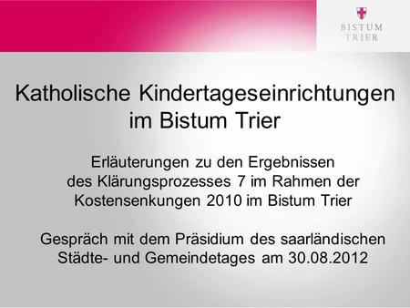 Katholische Kindertageseinrichtungen im Bistum Trier
