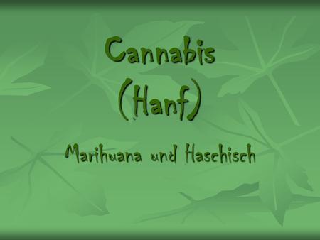 Marihuana und Haschisch