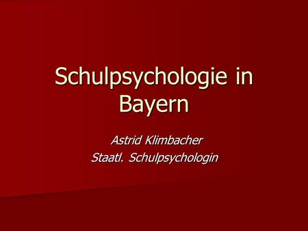 Schulpsychologie in Bayern