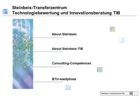 About Steinbeis About Steinbeis-TIB Consulting-Competences