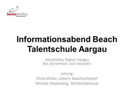Informationsabend Beach Talentschule Aargau