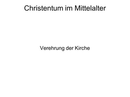 Christentum im Mittelalter